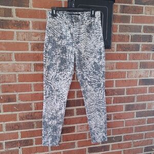 Express Cream & Gray Animal Print Skinny High Rise Jeans Size 4